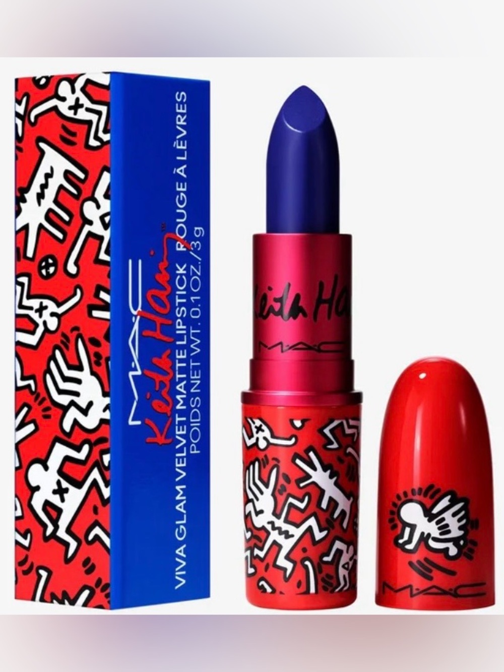 VAULTED ~ MAC x Keith Harding ~ ‘CANAL BLUE’ Viva Glam Velvet Matte Lipstick NIB